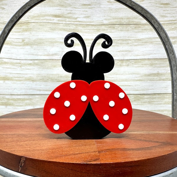 Mickey Ladybug Trinket (Disney Tiered Tray Decor, Spring, 3D Printed, Shelf Sitter, Easter, Rain Boots, Umbrella, Bugs Life, Summer, Home)
