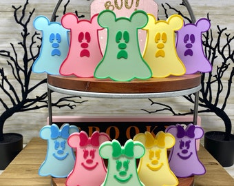 Pastel Mickey and Minnie Ghost Trinkets: 3D Printed Halloween Decor