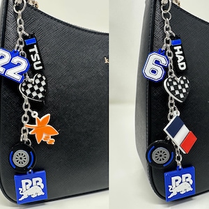 Racing Toros Bag Charm, Yuki, Isack, Race Car Driver, Purse Chain, Handbag Accessories, 3D Printed Key Chain Motor Sport Fan, Formula Racing