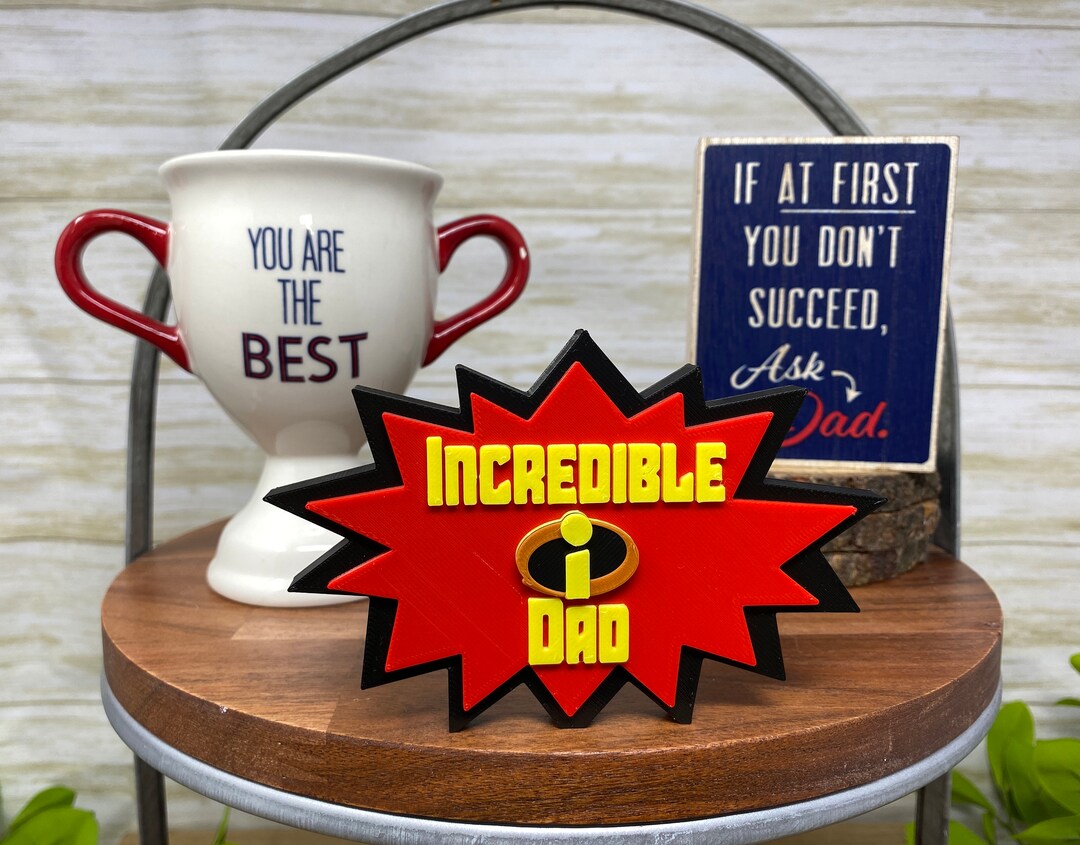 INCREDIBLE Dad Trinket father's Day Disney Tiered Tray Etsy