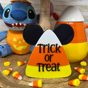 Mickey Candy Corn Tray Trinket (Disney Halloween Tiered Tray Decor, Trick or Treat, Disney Home, 3D Printed, Shelf Sitter, Boo to You)