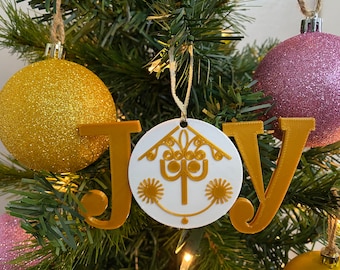 JOY Small World Enchanted Ornament (It's a Small World-Inspired Handmade 3D Printed Disney Christmas Ornament, Fantasyland, Classic Disney)