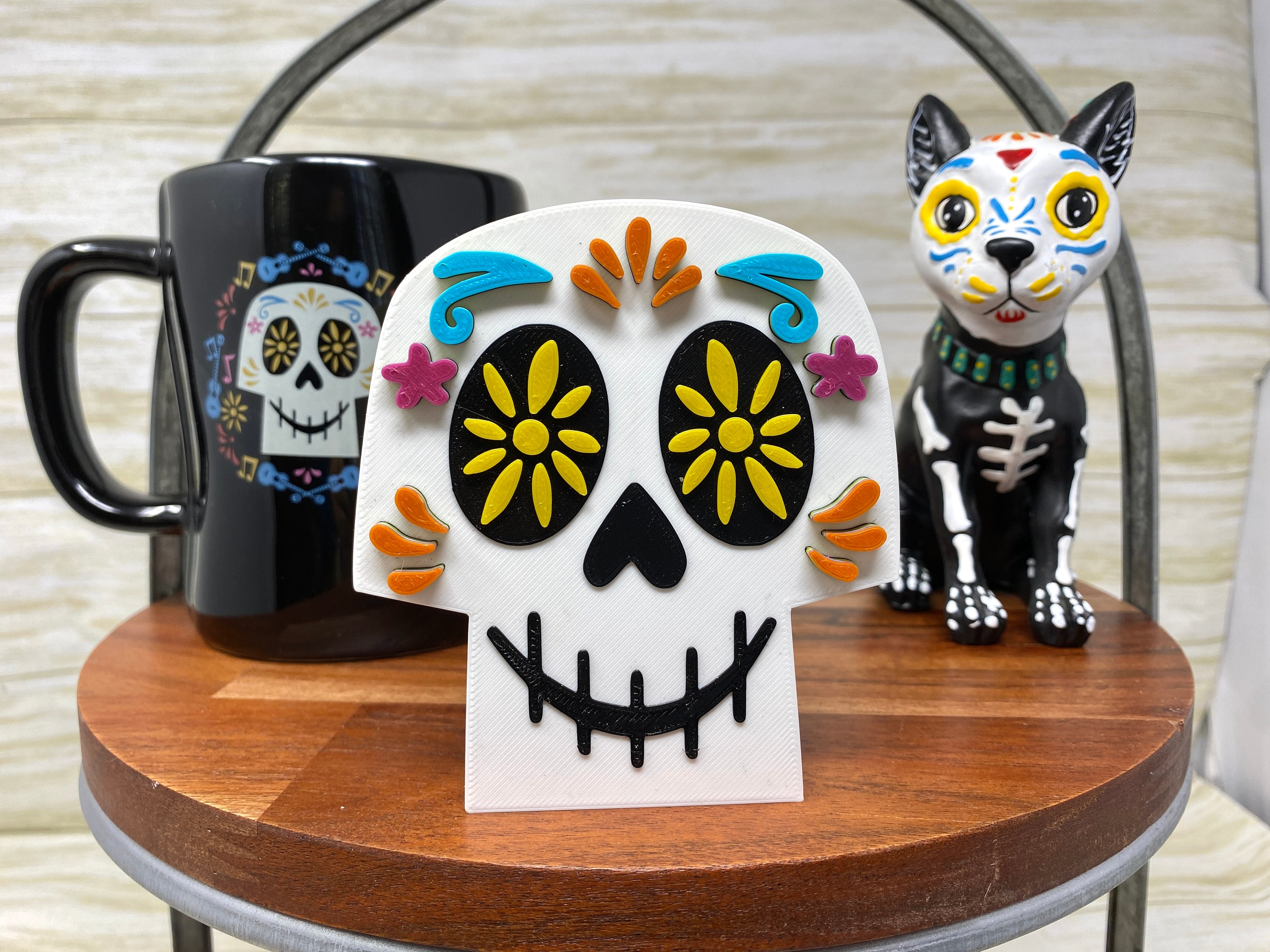 Coco Sugar Skull Tray Trinket (op Coco geïnspireerde gelaagde tray decor, Day of the Dead, Home, Remember Me, Mexico, Ofrenda, Dia de los Muertos)