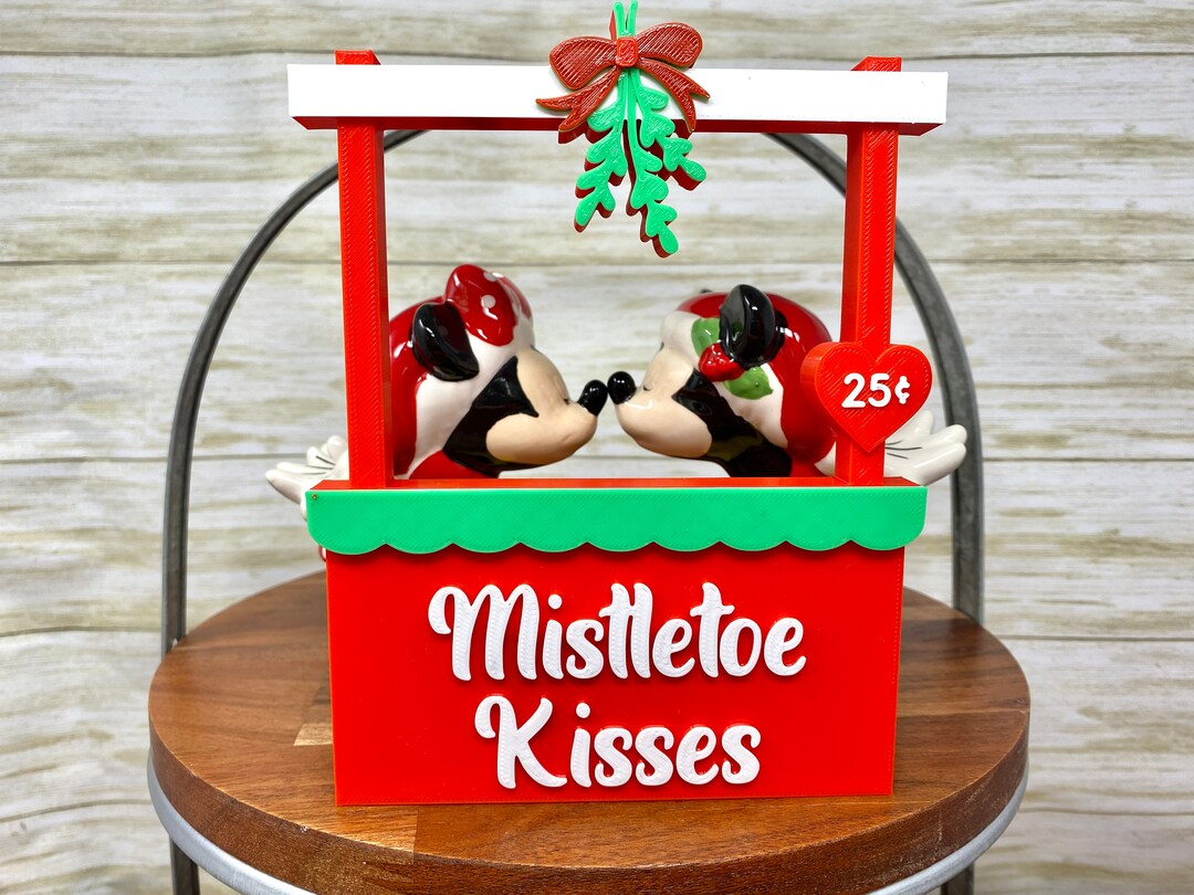 Mistletoe Kisses Kissing Booth 3D Printed christmas Tiered Tray Decor