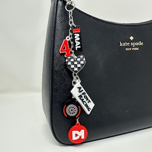 Malukas Indy Racing Bag Charm, Race Car Driver, Handbag Accessories, 3D Printed, Key Chain, Motor Sport, Race Day Accessories