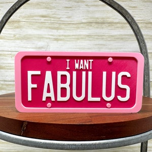 FABULUS License Plate Trinket (High School Musical 2, Sharpay Evans, HSM, TV Channel, Nostalgia, 3D Printed, Shelf Decor, Troy Bolton)