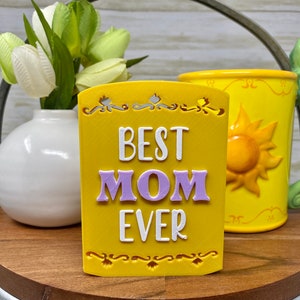 Best MOM Ever Trinket (Tangled Mother's Day, Tiered Tray Trinkets, Rapunzel, Disney Princess, Gift Ideas, Disney Mom Decor, Pascal)