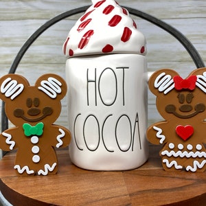 Mickey and Minnie Gingerbread Tray Trinkets (Disney Christmas Tiered Tray Decor, Disney Home, 3D Printed, Shelf Sitter, Cookies)