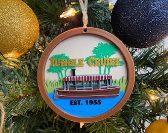 Jungle Voyage Enchanted Ornament (Jungle Cruise-Inspired Handmade 3D Printed Christmas Ornament, Disney Rides, Disney World, Disneyland))