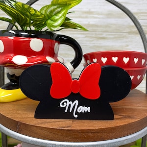 Minnie Mouse Cap Trinket: Mother's Day Tiered Tray Decor