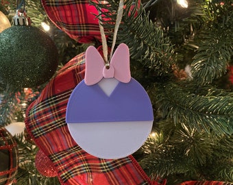 Daisy Duck Enchanted Ornament (Fab 5 Handmade 3D Printed Disney Christmas Ornament, Mickey, Minnie, Donald, Goofy, Pluto, Classic Disney)