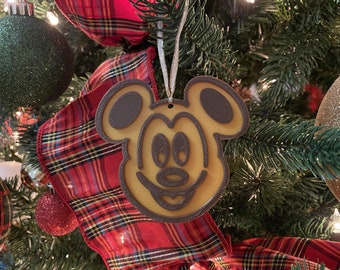 Mickey Waffle Enchanted Ornament (Disney Snack-inspired 3D Printed Handmade Christmas Ornaments, Dole Whip, Mickey Pretzel Mickey Ice Cream)
