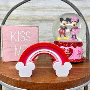 Valentine&#39;s Magical Mouse Rainbow Tiered Tray Trinket (Disney Tiered Tray Decor, Valentine&#39;s Day, Love, 3D Printed, Disney Home, Heart)