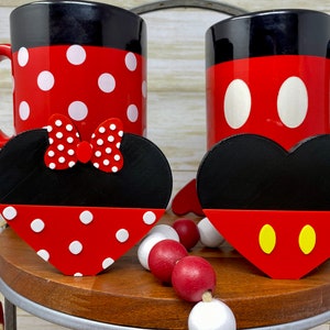 Mickey and Minnie Heart Tiered Tray Trinket (Disney Tiered Tray Decor, Valentine&#39;s Day, 3D Printed, Home Decor, Love, Conversation Hearts)