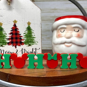 HOHOHO Mickey/Minnie Tiered Tray Trinket (Disney Tiered Tray Decor, Christmas, Holidays, 3D Printed, Home Decor, Santa, Festive)