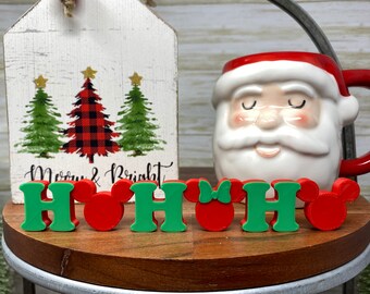 HOHOHO Tiered Tray Decor: Mickey Minnie Christmas Trinket