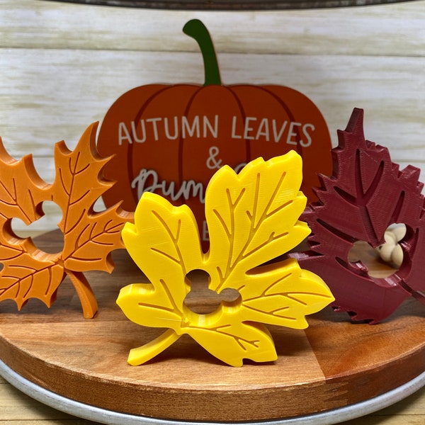 ORIGINAL Mickey Fall Leaves (Disney Fall Home Decor, 3D Tiered Tray Trinkets, Autumn Leaves, Pumpkin Spice, Thanksgiving, Shelf Sitters)