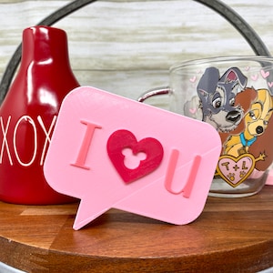 I Love You Speech Bubble Tiered Tray Trinket: Mickey Heart, 3D Printed