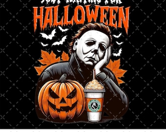Just Waiting For Halloween Png, Vintage Michael Myers Halloween PNG, Horror Character, Horror Killers, Myers Thriller Friday the 13th Horror