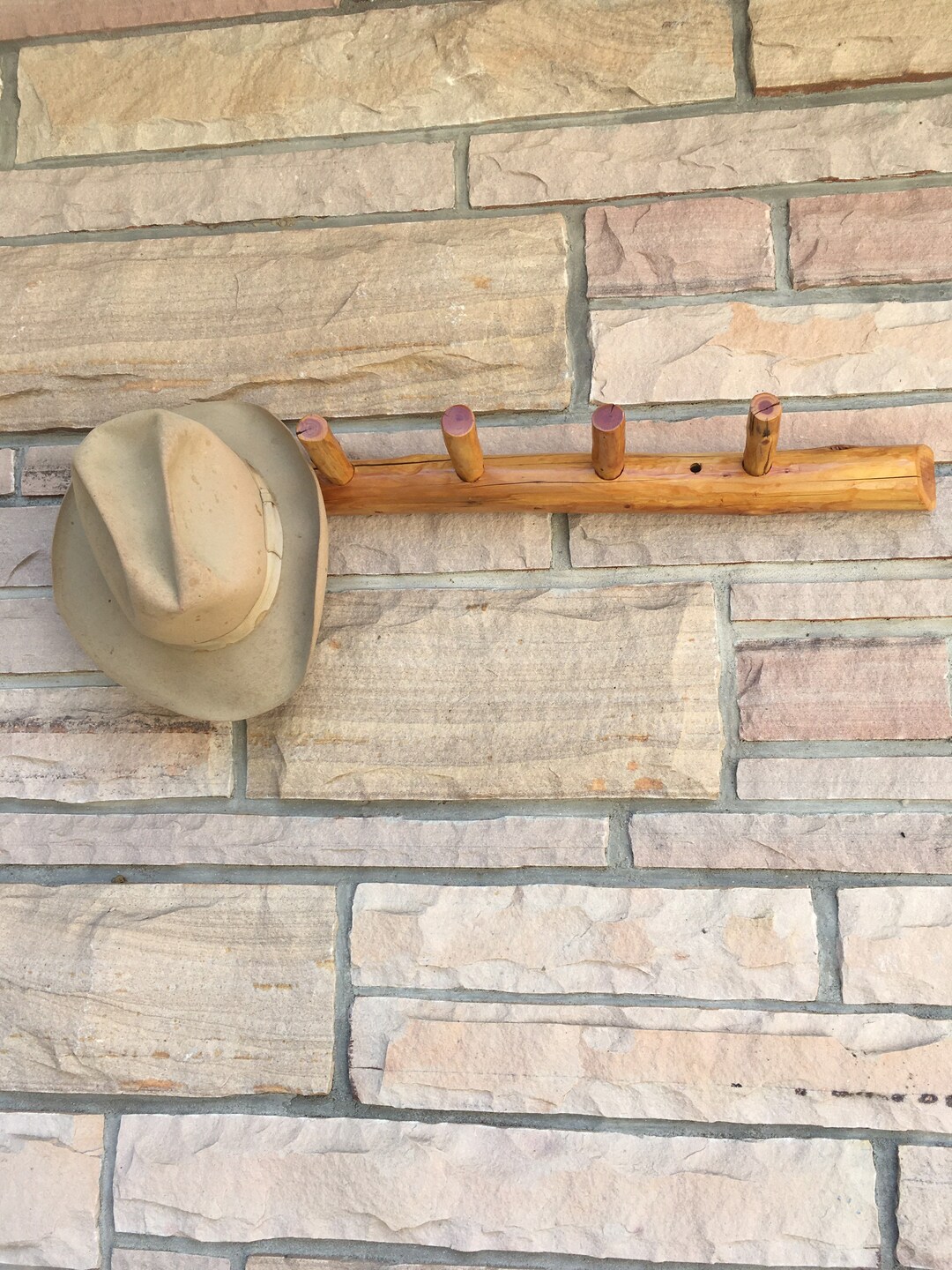 5 Peg Log Coat Rack Etsy
