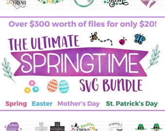Ultimat vår-SVG-paket: Påsk-SVG-filer, Mors dag-svg-paket, St. Patricks dag-svg, Lastbils-svg, DXF Silhouette Cameo, Cricut