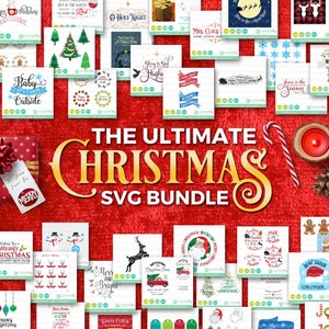 Christmas SVG Bundle, Christmas SVG Files, Santa svg, Holiday svg, Christmas Tree Truck Svg, DXF Silhouette Cameo, Cricut Christmas Svg image 1