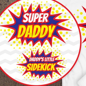 Pai Filho SVG Super Dad Daddy's Little Sidekick Arquivo de corte do Dia dos Pais para Silhouette Cameo ou Cricut Explorar camisas correspondentes DXF Vector