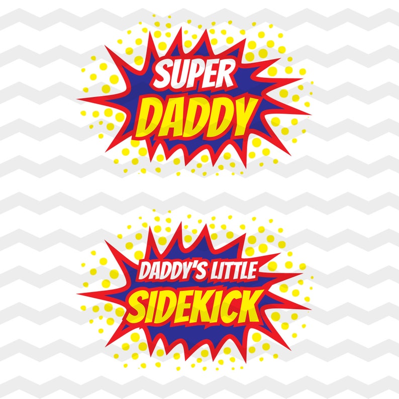 Download Father Son SVG Super Dad Daddy's Little Sidekick | Etsy