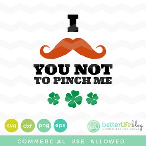 Eu bigode você não deve me beliscar Svg: arquivo SVG do Dia de São Patrício, DXF Silhouette Cameo, Cricut Explore arquivo de corte Svg