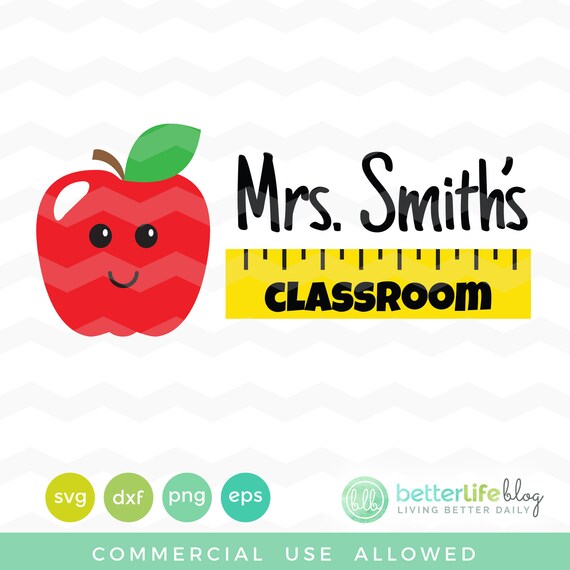 Download Teacher S Name Classroom Svg File Teachers Gifts Svg Etsy