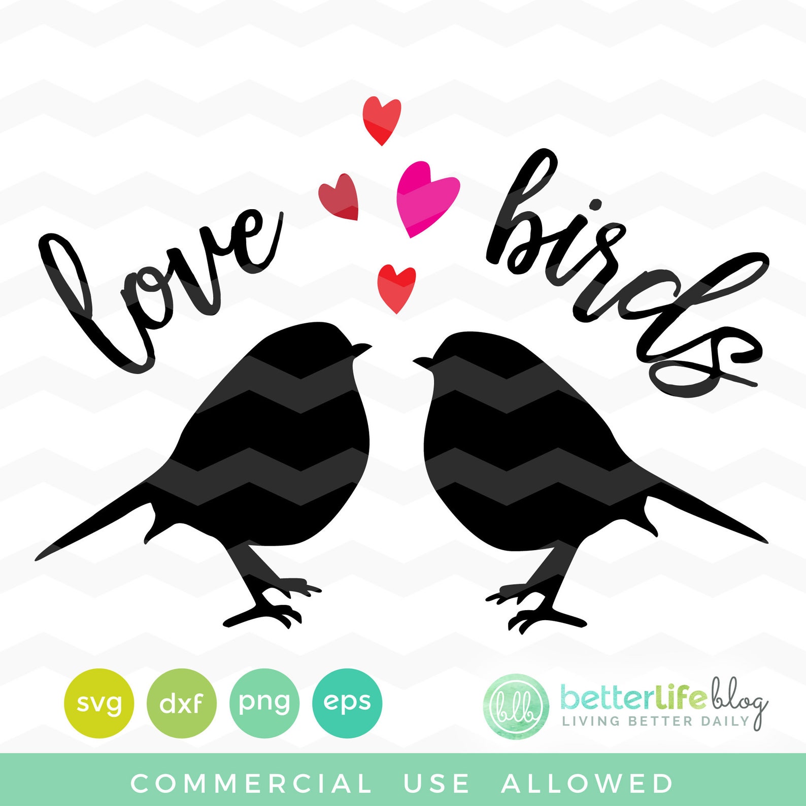 Love Birds SVG File Valentine's Day SVG DXF Silhouette Etsy