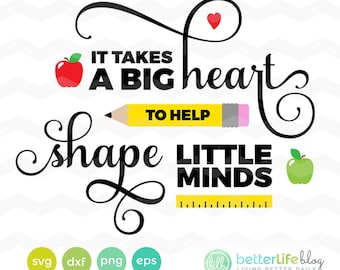 Es dauert ein großes Herz zu helfen, kleine Köpfe SVG Form: große Herzen entdecken Sie kleine Köpfe SVG-Datei, DXF Silhouette Cameo, Cricut geschnitten Dateien
