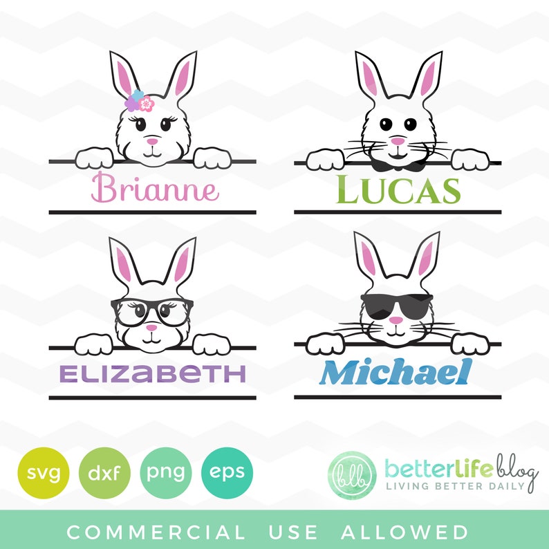 Download Easter Bunny Faces Svg: Bunny Faces with Names SVG File ...