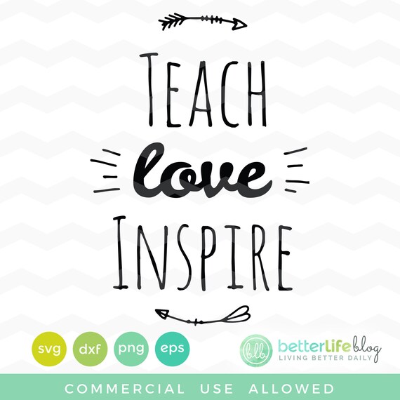 Download Love Teach Inspire Svg File Teachers Gifts Svg Dxf Etsy PSD Mockup Templates