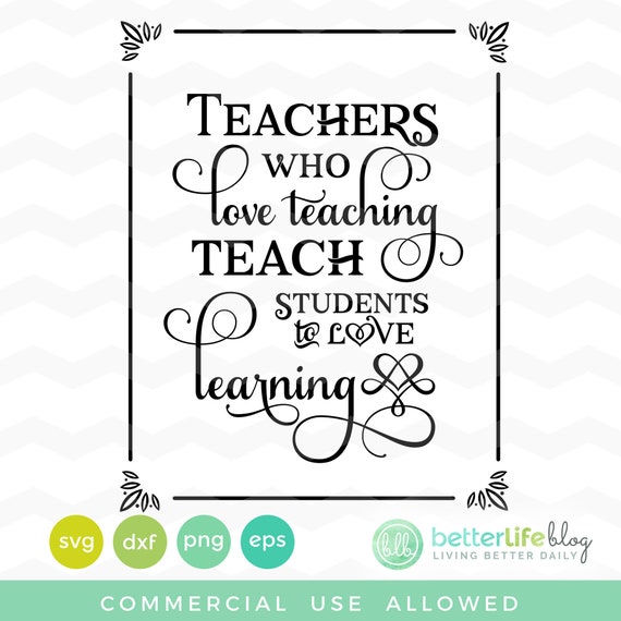 Cricut Explore,Silhouette,Cameo,Vinyl Decal Vector Art for Commercial /& Personal Use Live Love Teach SVG File,Teacher SVG,Teaching SVG
