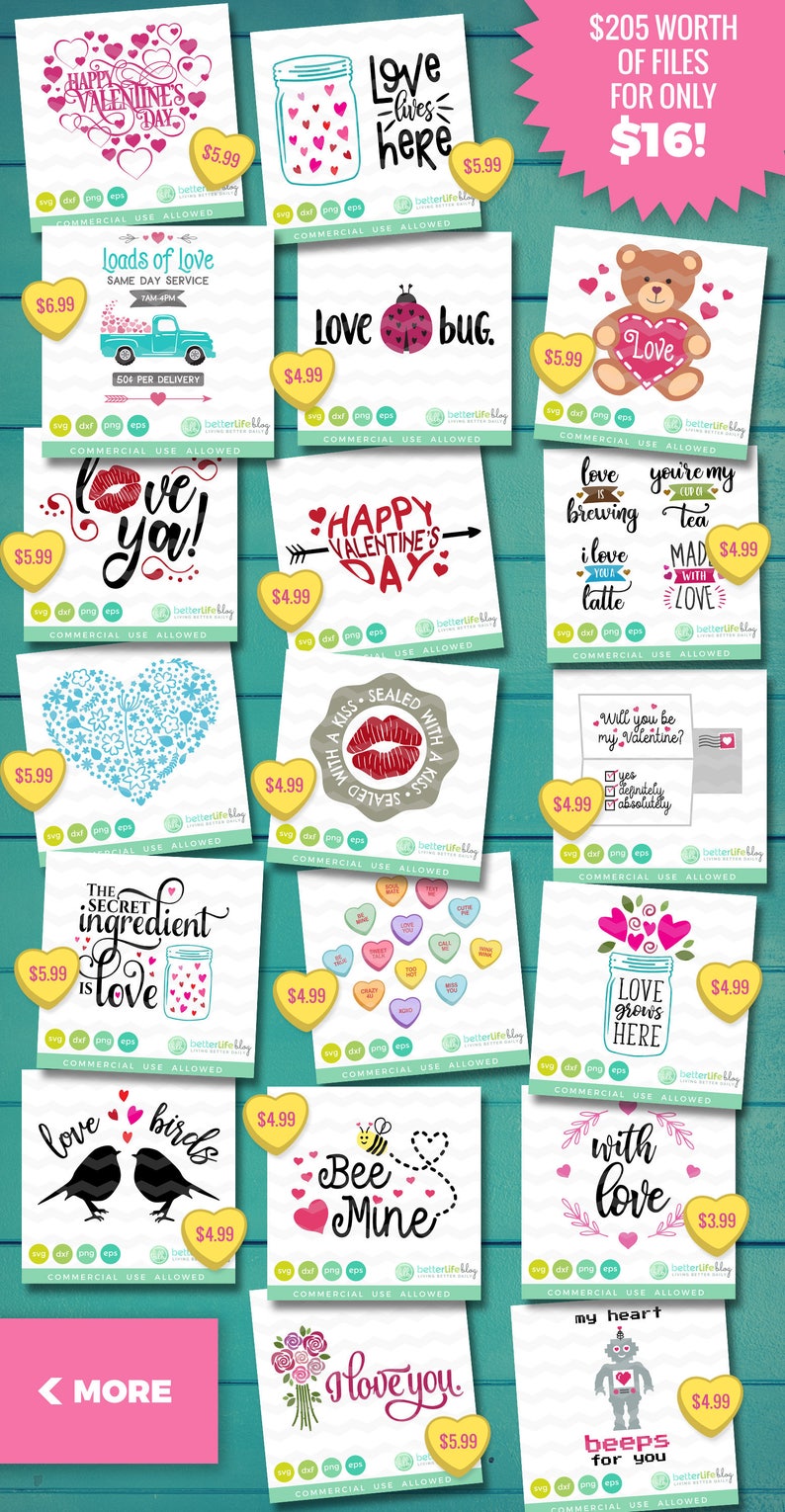 Valentine's SVG Bundle: Love SVG Files, Heart svg Bundle, Valentine svg, Hearts Truck Svg, DXF Silhouette Cameo, Cricut Valentine's Svg image 3