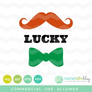 Glück Schnurrbart Svg: St. Patricks Tag SVG-Datei, DXF Silhouette Cameo, Cricut erkunden Svg geschnitten Datei