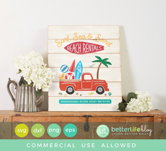 Download Beach Truck Svg Summer Truck Svg File Dxf Silhouette Cameo Etsy