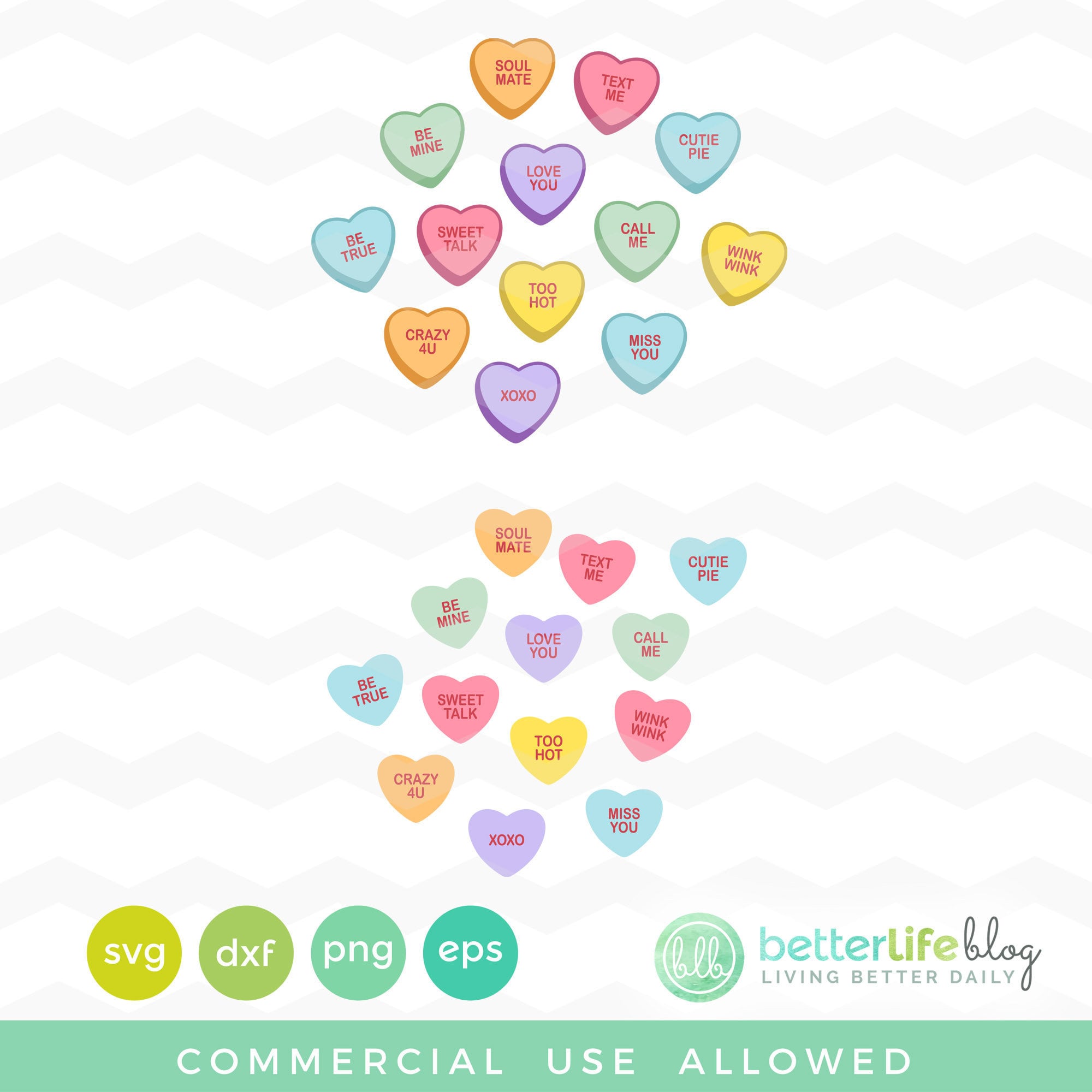 Download Conversation Hearts Svg File Valentine S Day Svg Dxf Silhouette Cameo Cricut Explore Cut Files