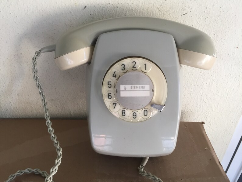 Download Vintage rotary dial WALL telephone Siemens Grey color | Etsy