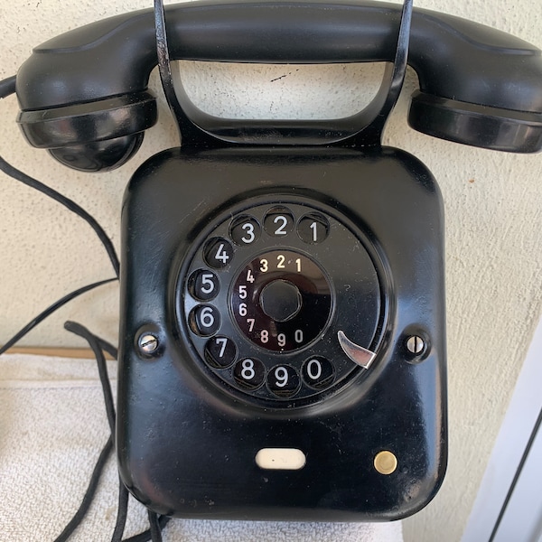 Antique Wall Telephone SIEMENS iron  year 1930-40