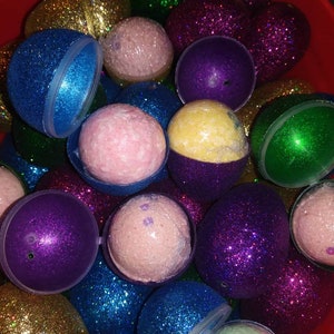 Easter eggs stuffed / filled with bath bombs and jewelry for girls