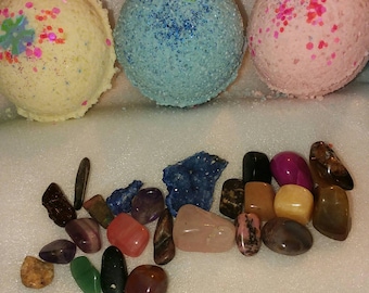 Buy3 get 3 FREE!!Bath bombs with surprise mineral stones,crystals Boys& girls birthday gift  back to school Easter basket party favors