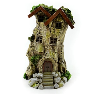 LED Fairy Tree House Miniature, Fairy Garden House, Forest Tree House