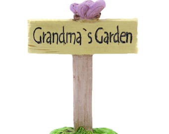 Grandma's Garden Sign, Fairy Garden Sign, Spring Garden Sign, Gift for Grandma,  Cake Topper