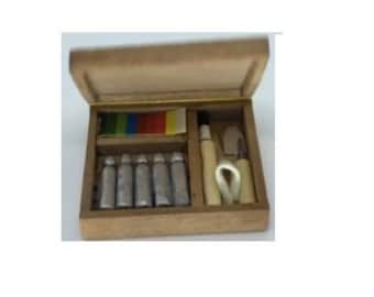 Artist Paint Set,  Mini Painter&#39;s Tools, Miniature Paint Set with Artist Brush, Dollhouse Miniature