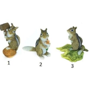 Choice of Chipmunk Figurines, Chipmunk Miniatures,Fairy Garden Forest Animals, Chipmunk Cake Topper, Shadowbox Animals