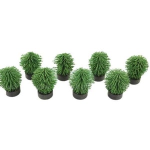 Set of 8 Artificial  Green Bushes,  Fairy Garden Landscaping, Green Shrubs, Plants for Railroad Landscaping