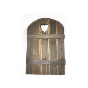 Wooden Door with Gold Doorknob, 6" Unfinished Wood Door, Customizable Door, Fairy Garden Accessory,