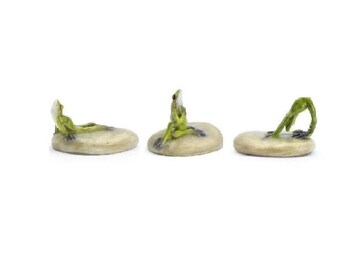Miniatur Yoga-Frosch Statue – Für Feengarten & Terrarium – Handbemalt, 5,4 X 5,1 Cm – Aus Kunstharz
